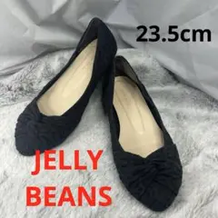 【送料無料】JELLY BEANS 黒レースフラット 23.5