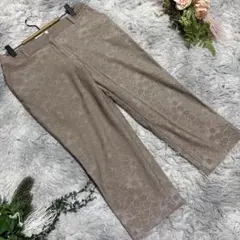 【Karl Park Lane】花柄刺繍ベージュ ストレートパンツ　クロップド