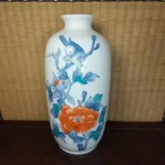 【有田焼 鍋島焼 ゴス百合 細口花瓶 和泉作】アンティーク 新品 花器 壺 有田焼 鍋島焼 ゴス百合 細口花瓶 和泉作】アンティーク 新品