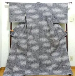 【美品】 大島紬 染 小紋 もみじ柄 正絹