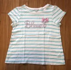 【美品!!】anyFAM ボーダー柄バラTシャツ 150cm 女の子
