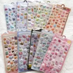 未開封/ボンボンドロップシール ぷくぷくシール 立体 平成レトロ 動物 女の子