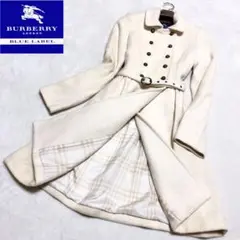 バーバリー ブルーレーベル ロングコート ホワイト