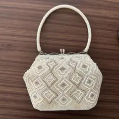 ビーズ刺繍バッグ　パーティーバッグ がま口　和装洋装　結婚式　成人式　キラキラ