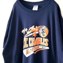 ジャージーズ ST.CHARLES オールスター Tシャツ Lネイビー紺色古着