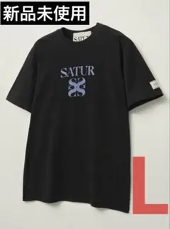 新品未使用　韓国　SATUR セター Tシャツ 半袖 ロゴT 黒　satur
