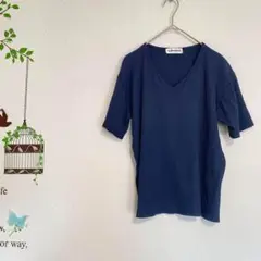 FLORIDAKEYS / Vネック リブTシャツ ネイビー Free
