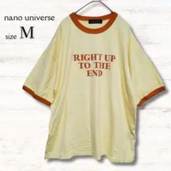 ナノユニバース ビッグシルエットTシャツ プリント ボーイッシュ イエロー M