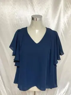 フリル袖　シフォンブラウス　M 新品