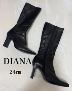 DIANA ダイアナ　ロングブーツ　黒　ブラック　レザー　ブーツ