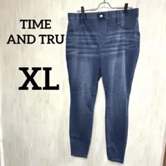 美品✨TIME AND TRU 【XL】ダークブルー スキニージーンズ