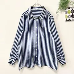 ストライプシャツ 長袖 薄手 装飾 春夏 大人カジュアル 【St.LAUREN】
