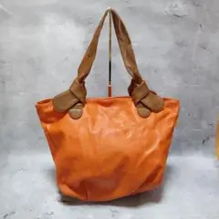 キタムラ Kitamura トートバッグ 大きめ 鮮やかオレンジ♥