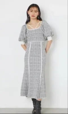 らリエンダ　ツイードワンピース