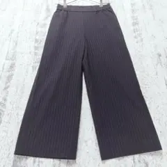a1023【美品】ジョルジュレッシュ　ワイドパンツ　36　ネイビー　クロップド