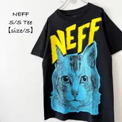 NEFF★BigCat★キャット/猫★半袖Tシャツ★ブラック/黒×青×黄★S