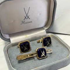 マイセン ドイツ製カフスボタン MEISSEN ゴールドエッチングの帆船 マイセン ドイツ製カフスボタン MEISSEN ゴールドエッチングの