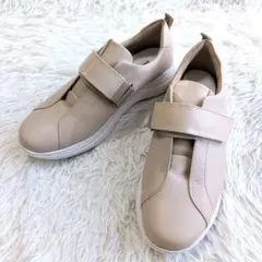【極美品】アシックス ペダラ ベルクロ スニーカー ベージュ 23.5cm