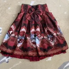 ロリータ ゴスロリ 総柄 リボン 膝丈 スカート