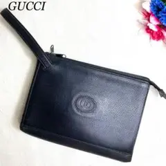 大人気✨グッチ ポーチ ロゴ入り ブラック 持ち手