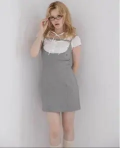 andmary アンドマリー Betty layered dress gray