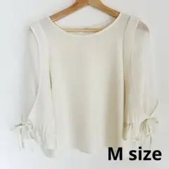 【美品】ノーブランド ブラウス 白 Mサイズ 上品 フェミニン 春夏