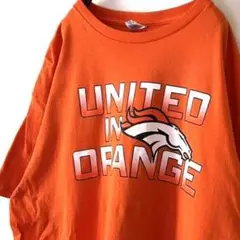 ユナイテッド デンバーブロンコスNFL BUICK Tシャツ XLオレンジ古着