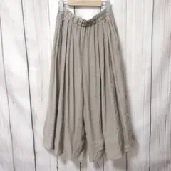 【キューティーブロンド】ガウチョパンツ　ベージュ／モカ　ウエストゴム　Mサイズ