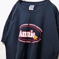ギルダン アニー ロゴ Tシャツ ブラック 黒 L 古着ビンテージ