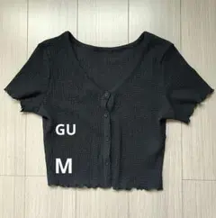 GU クロップド丈カーディガン　カットソー　半袖　M