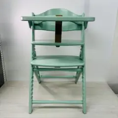 【良品】大和屋 アップルチェア ベビーチェア テーブル　ガード付 ハーブグリーン