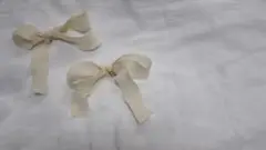 イヤリング┊リボン┊アイボリー┊大ぶり┊ウエディング