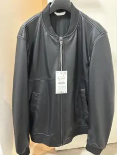 【定価￥8,590】 ZARA フェイクレザージャケット ブラック S