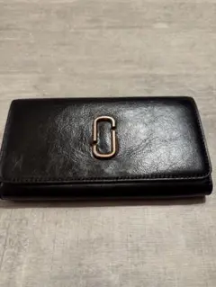 【美品】マークジェイコブス 長財布 黒×ゴールド ロゴ金具 正規品
