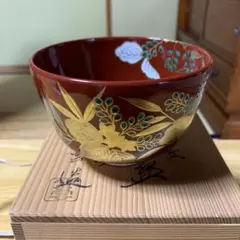 ♥未使用　茶碗　⑤　平安紫雲　乾山写　金彩　梅ノ絵　共箱付き　骨董　古玩 ♥未使用 茶碗 ⑧ 平安紫雲 金彩 乾山写し 吹寄せ文 共箱付き