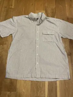 OLD UNIQLO 短丈 半袖シャツ Mサイズ ストライプ