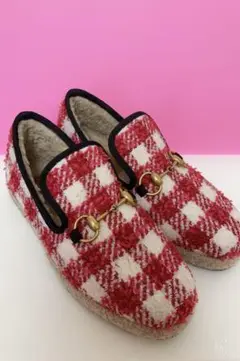 【GUCCI シューズ】チェック ホースビット (23cm )グッチ