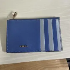 FURLA 青 ストライプ カードケース