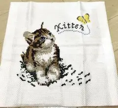 ハンドメイド完成品　両面クロスステッチ刺繍　クッションカバー