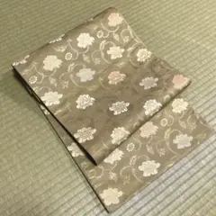 正絹 袋帯《くすんだグリーン 花唐草》