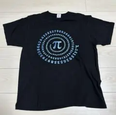 古着　グラフィックtシャツ　円周率 π 黒 Tシャツ L