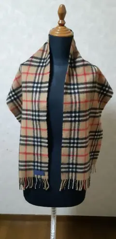 美品 英国製 Burberrys ノバチェック カシミヤ 100%マフラー