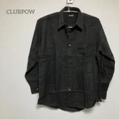 【CLUBPOW】　シャツ　ブラック　 L 黒　古着　b256