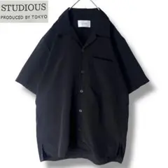 STUDIOUS ステュディオス オープンカラーシャツ ブラック サイズ3