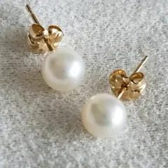 あこやパール♡【テイクアップ】K18 本パールゴールドピアス☆アガット 好きも