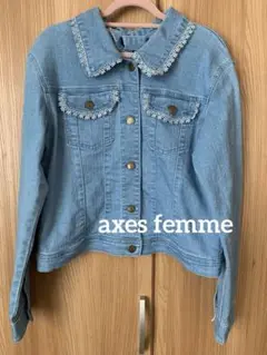 axes femme ジージャン デニム ジャケット リボン 羽織り