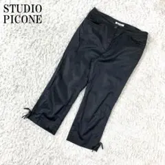 スタジオピッコーネ カジュアルパンツ アンクル丈 綿 黒 38 B1076