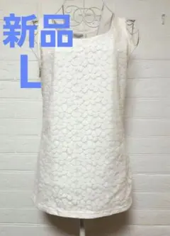 新品 レディース L タンクトップ レース 抗菌防臭 ドライ UV対策