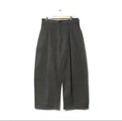 PEACHED COTTON TWILL VOLUME PLEAT PANTS