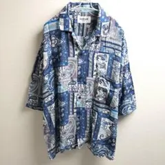 美品 バスクマゼンダ レーヨン シャツ ペイズリー 総柄 幾何学 フリーサイズ